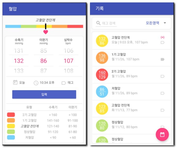 혈압 기록계 & 고혈압 관리